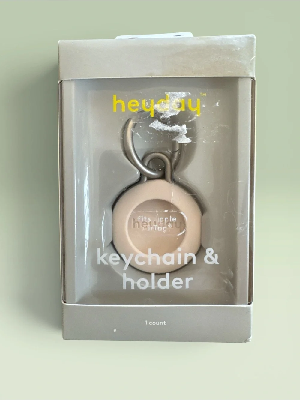 2 Heyday AirTag Keychain & Holder - Lavender and Beige/Pinkish one